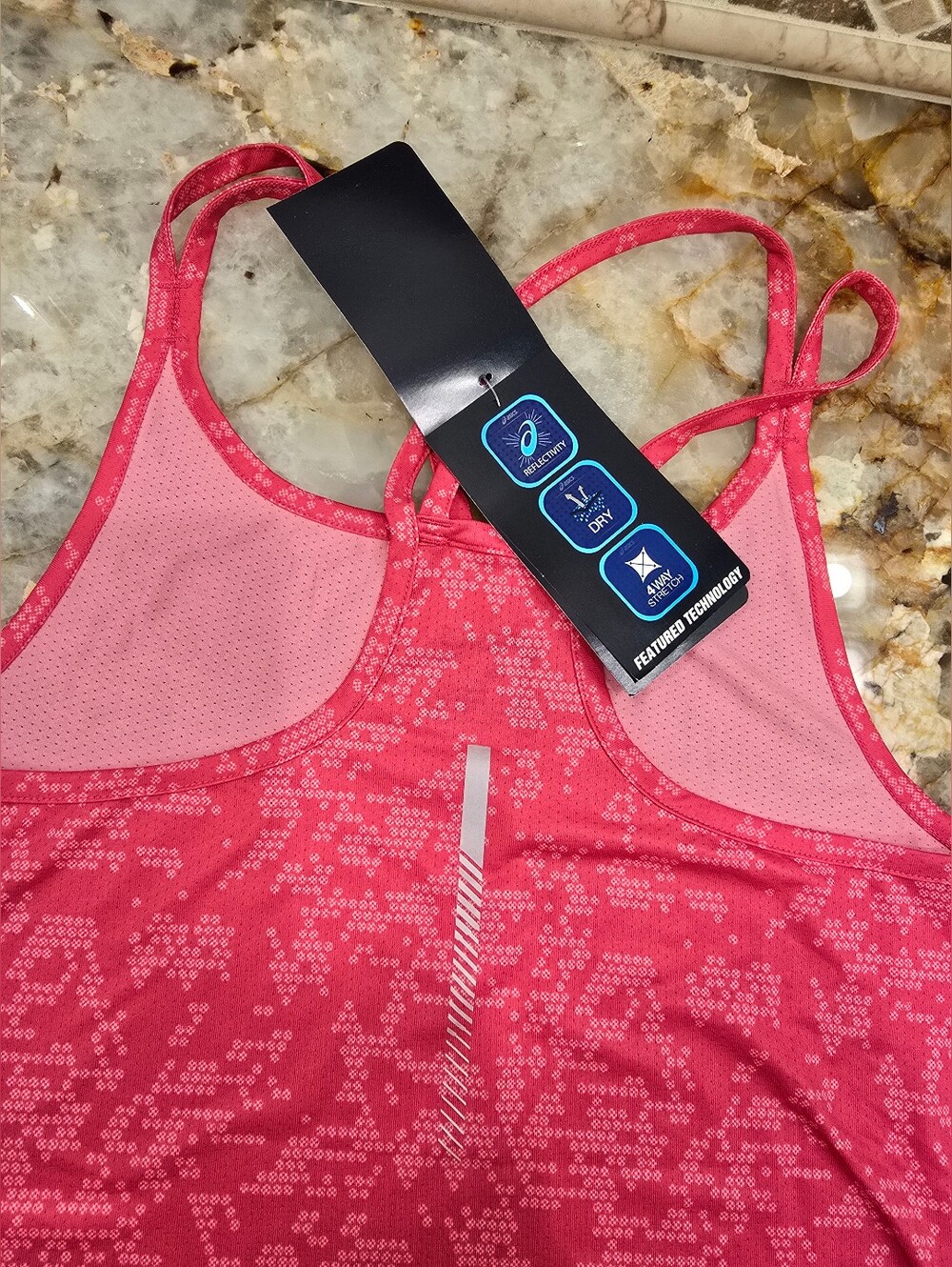 NWT ASICS athletic tank top deep fuchsia/ raspberry pink XS - Picture 3 of 6